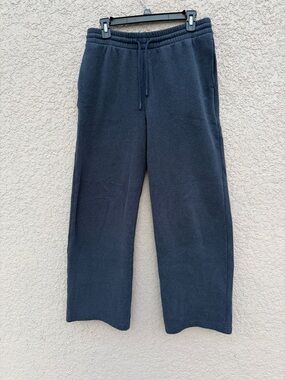 Aritzia Navy Wide-Leg Elastic Waist Pants